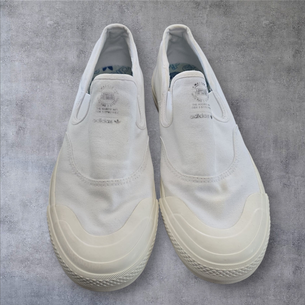 Adidas Nizza RF Slip On Sneakers Casual Skate Shoes White Size 9